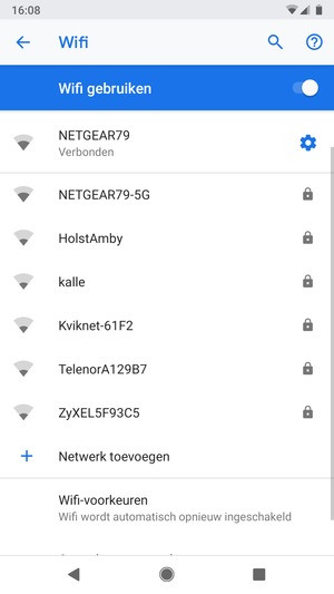 U bent nu verbonden met het WiFi-netwerk