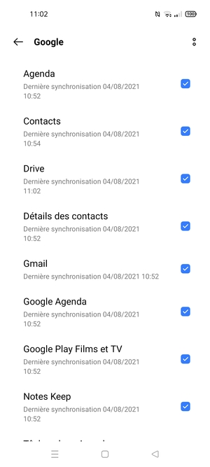 Sélectionnez le bouton du Menu