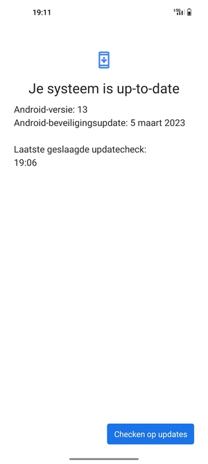 Als uw telefoon up-to-date is, zult u het volgende scherm zien