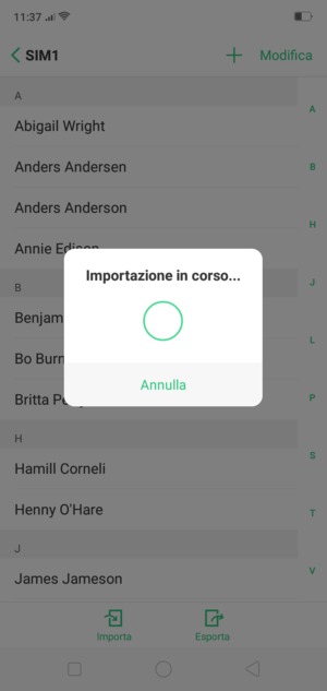 I tuoi contatti verranno salvati sul tuo account Google, e salvati sul tuo telefono la prossima volta che Google sarà sincronizzato.