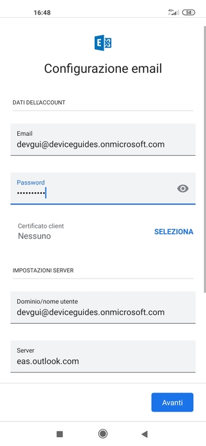 Inserisci la tua password