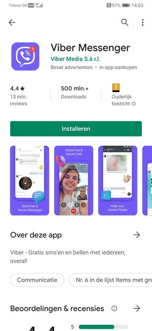 Selecteer Installeren