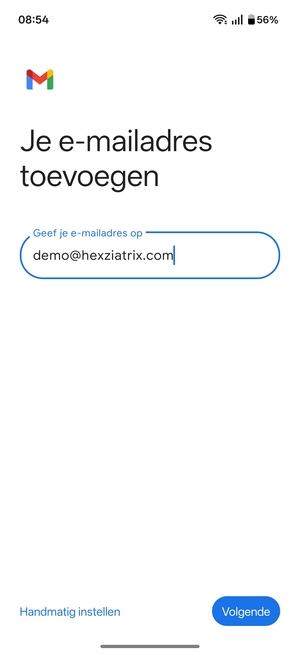 Voer uw e-mailadres in en selecteer Volgende