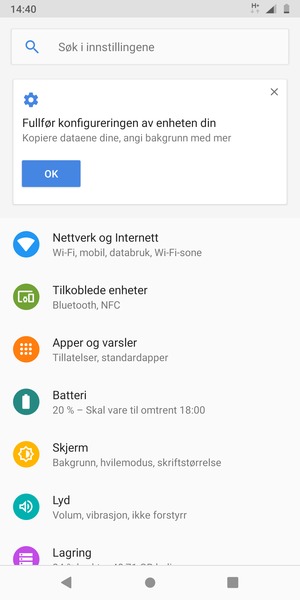 Velg Nettverk og Internett