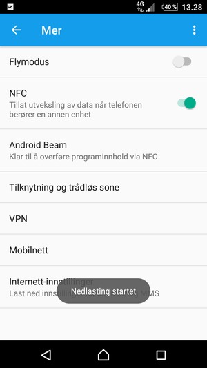 Vent til nedlastingen er ferdig