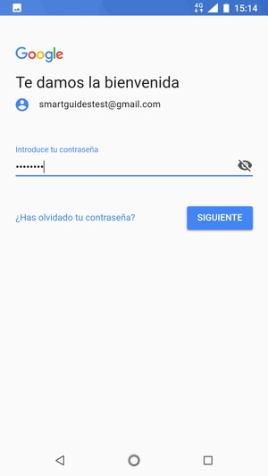 Introduzca su contraseña y seleccione SIGUIENTE