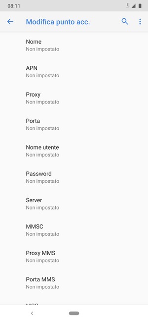 Inserisci informazioni MMS