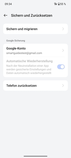 Wählen Sie Google-Konto