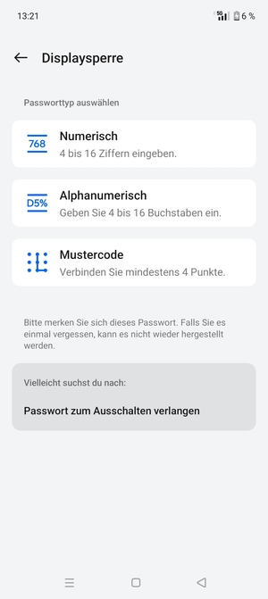 Wählen Sie Mustercode