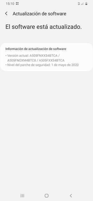 Si su teléfono está actualizado, verá la siguiente pantalla