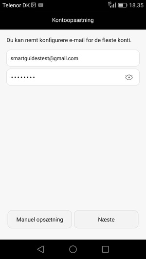 Indtast din Gmail eller Hotmail adresse og adgangskode. Vælg Næste