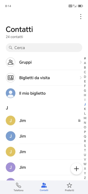 Seleziona il tasto Menu