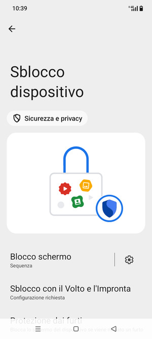 Il tuo telefono è ora protetto dal blocco schermo