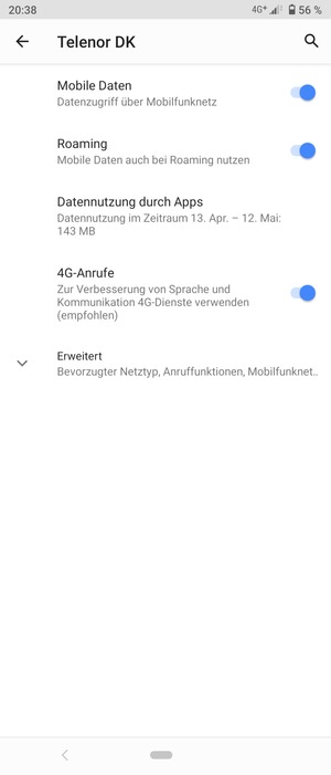 Schalten Sie Roaming an oder aus