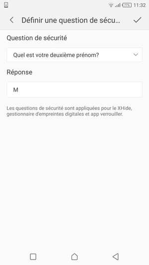 Saisissez la réponse et sélectionnez OK