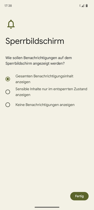 Wählen Sie die gewünschte Option und wählen Sie Fertig