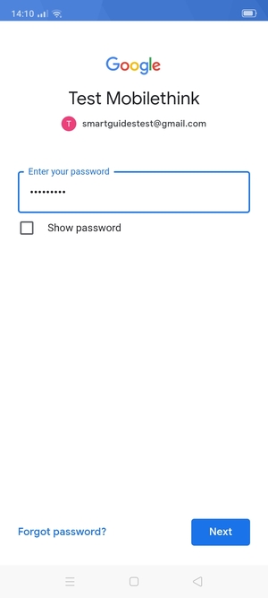 Enter your password and select Next
