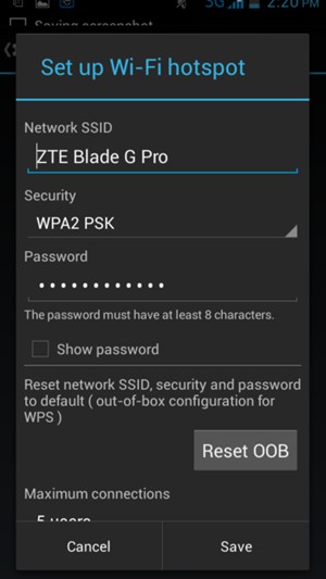 Enter a password of at least 8 characters and select Save