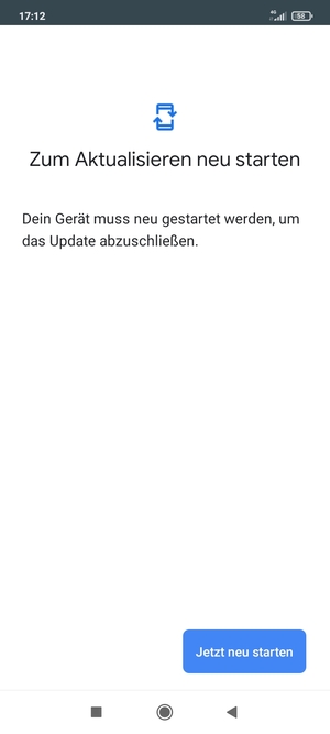 Falls Ihr Handy aktualisiert ist, wird Ihnen der folgende Bildschirm angezeigt