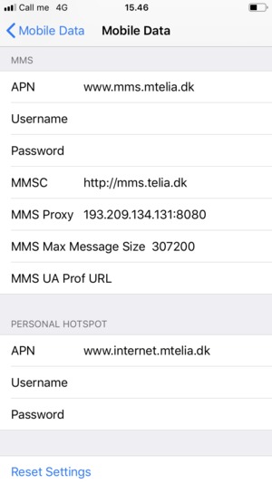 Enter MMS information