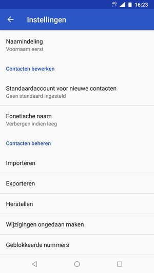 Scroll naar en selecteer Importeren