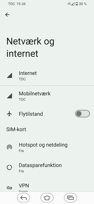 Vælg Mobilnetværk