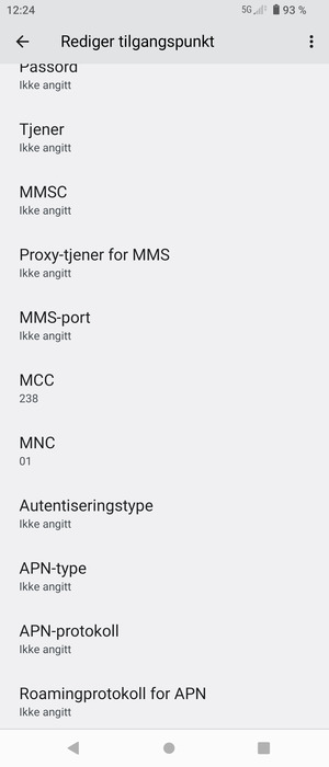 Bla ned og skriv inn MMS-informasjon