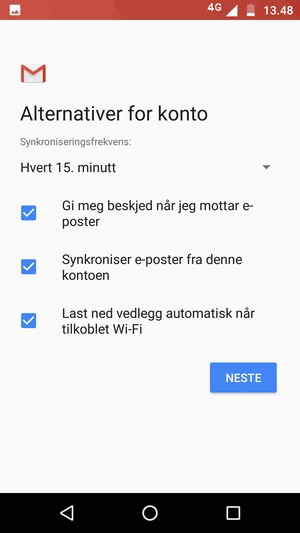 Velg NESTE