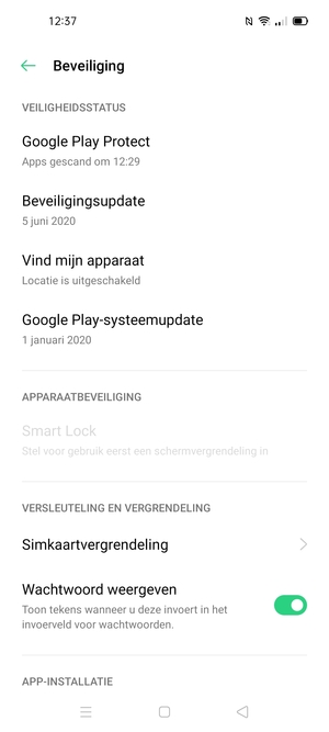 Scroll naar en selecteer Simkaartvergrendeling