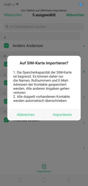 Wählen Sie Importieren