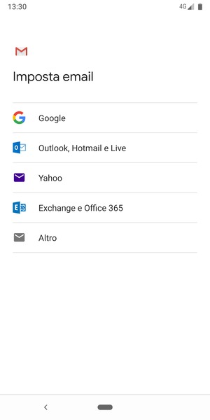 Seleziona Exchange e Office 365