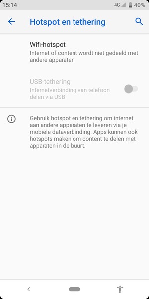Selecteer Wifi-hotspot