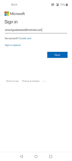 Enter your Email address and select Next