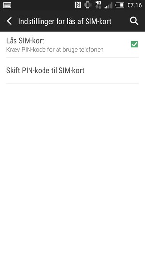 Vælg Skift PIN-kode til SIM-kort