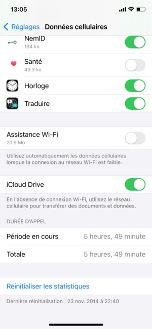 Faites défiler vers le bas et désactiver Assistance Wi-Fi