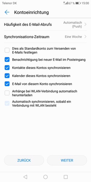 Wählen Sie WEITER