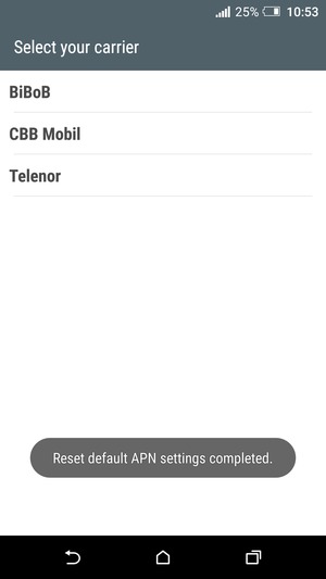 Your phone will reset to default Internet and MMS settings.