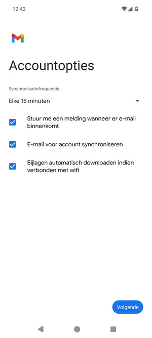 Selecteer Volgende