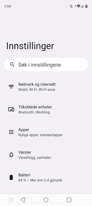 Velg Nettverk og internett