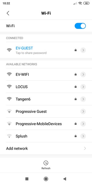 You are now connected to the Wi-Fi network
