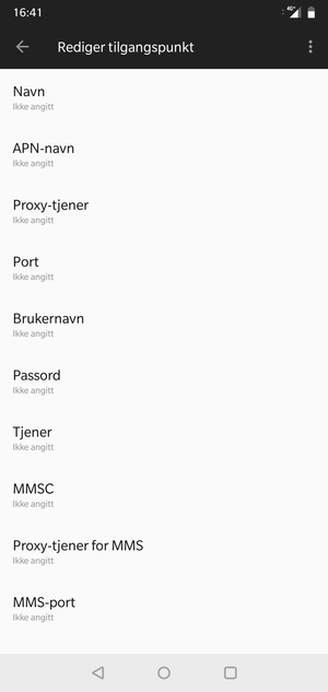 Skriv inn internett-informasjon