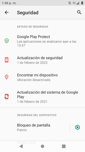 El teléfono ha sido asegurado con un bloqueo de pantalla