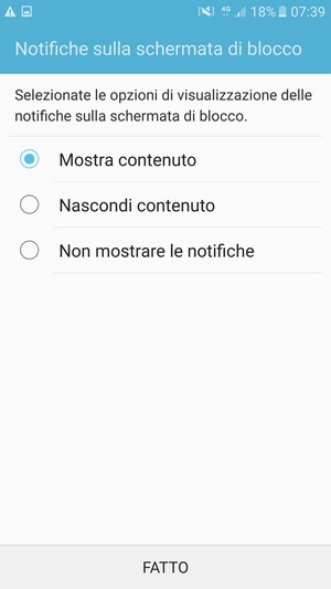 Seleziona la tua opzione preferita e poi FATTO