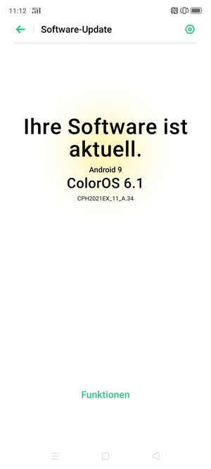 Falls Ihr Handy aktualisiert ist, wird Ihnen der folgende Bildschirm angezeigt