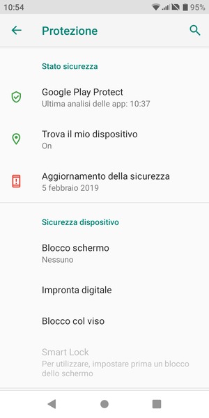 Seleziona Blocco schermo