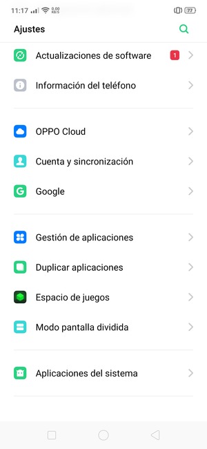 Desplácese y seleccione Aplicaciones del sistema