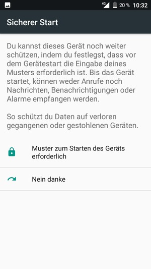 Wählen Sie die gewünschte Option