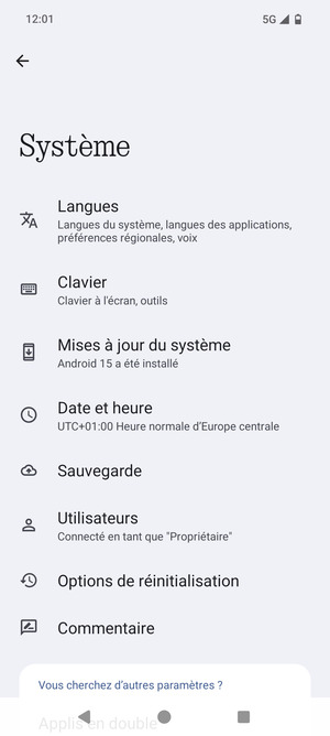 Sélectionnez Sauvegarde