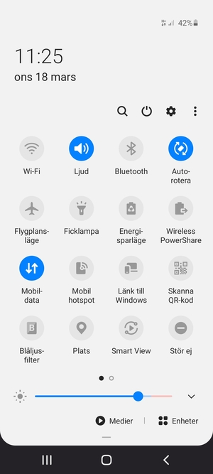 Välj Ljud för att byta till vibrationsläge