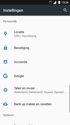 Scroll naar en selecteer Locatie
